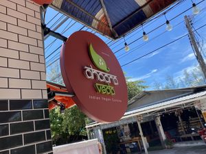 Sign from Street  at Ahaara Veda Indian in Koh Phangan