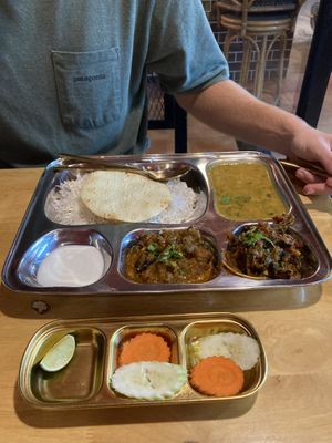 Vegan thali (also came with naan, not pictured)  at Ahaara Veda Indian in Koh Phangan