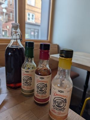 Hot sauces at Cannon Coffee in Hamilton