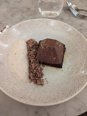 Raw chocolate mousse at The Wesley in New York City