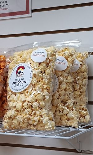 Cheddar flavor at Mile Hi Popcorn and Gifts in Centennial