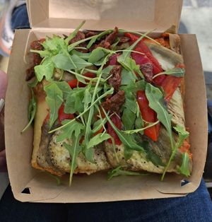 Vegan focaccia at Daniel's Focacceria in San Sebastian