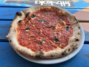 Vegan marinara pizzaa  at Malkinė in Nida
