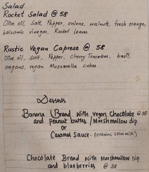 Menu for Salad & Desserts at Mayse Pizzeria in Kowloon