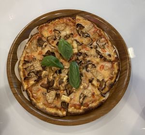Vegan Tom Yum Pizza. Enjoy it spicy otherwise you don't get to taste the flavours. at Mayse Pizzeria in Kowloon
