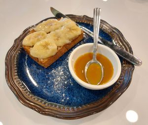 Banana Bread with Caramel Sauce 😋 at Mayse Pizzeria in Kowloon
