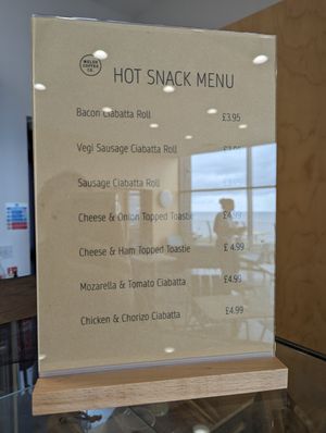 Hot snack menu at Welsh Coffee Company in Bridgend