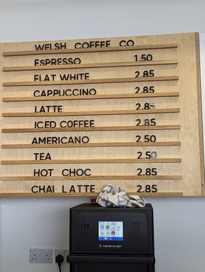 Vegan milk alternatives available at Welsh Coffee Company in Bridgend