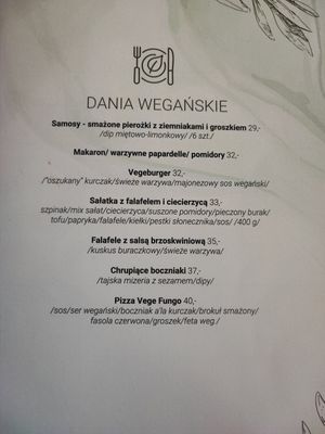 Menu restauracji at Oliwka Pizzeria i Restauracja in Elblag