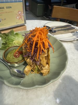 Tacos as appetizers  at Ginger Farm Kitchen - Iconsiam in Bangkok