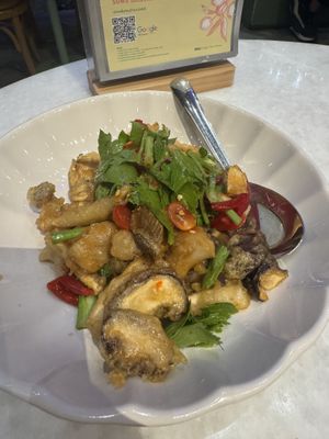 Fried mushrooms  at Ginger Farm Kitchen - Iconsiam in Bangkok