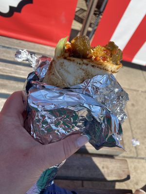 Falafel wrap - so sorry about my dreadful photo, I promise it was delicious   at Lazeez Falafel Salad Bar in Durham