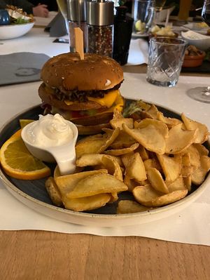 Veganer Burger  at Restaurant Worpsweder Bahnhof in Worpswede