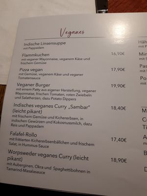 Menu from December 2024 at Restaurant Worpsweder Bahnhof in Worpswede