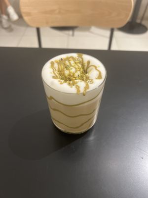 Vegan pistachio latte  at Philosopheat in Barcelona