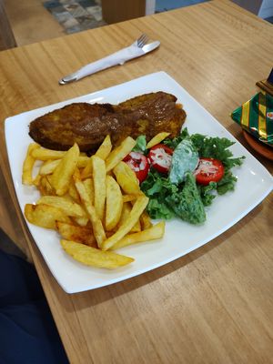 Seitan apanado at Govinda's Vegetariano & Vegano in Cuenca