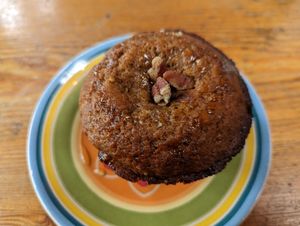 Vegan muffin, very good at Off The Tracks Cafe in Vancouver