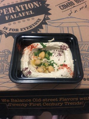 Hummus at Operation Falafel  in Abu Dhabi