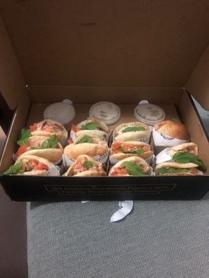 Falafel slider box at Operation Falafel  in Abu Dhabi