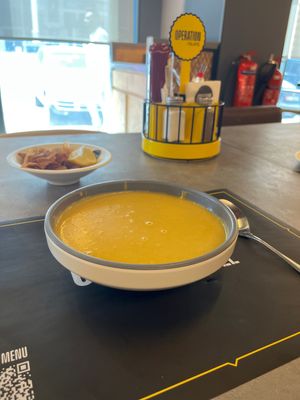 Lentil soupp  at Operation Falafel  in Abu Dhabi