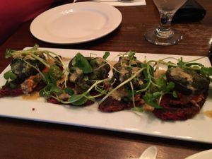 stuffed mushrooms  at East St Cafe and Bar in Nelson