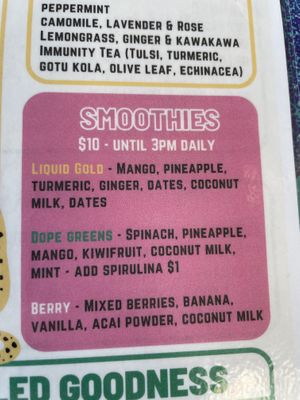 Smoothies!!  at East St Cafe and Bar in Nelson