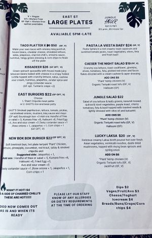 Large plates   at East St Cafe and Bar in Nelson