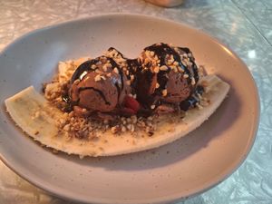 Banana split!  at East St Cafe and Bar in Nelson