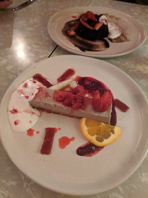 Rhubarb & jelly cheesecake at East St Cafe and Bar in Nelson