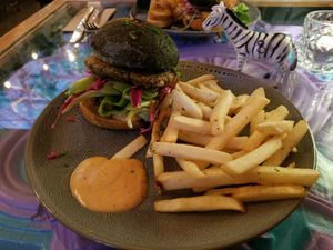 Falafel Burger & Fries at East St Cafe and Bar in Nelson