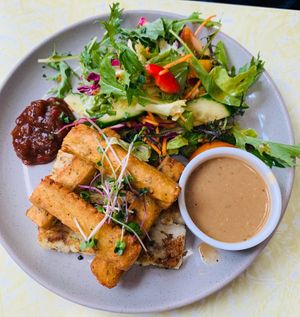 Yummy M.A.S.H with garbanzo tenders   at East St Cafe and Bar in Nelson