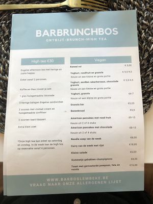 Menu  at Barbos in Kaprijke