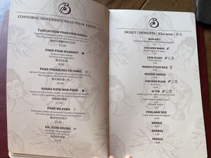 Menu clearly marked   at Bussarakham in Rome