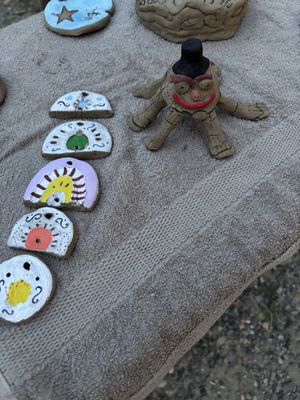 Clay creations   at The House in the Village in Pellumbas
