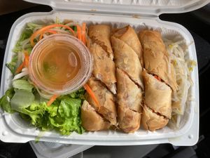 13. Vermicelli bowl with eggless rolls at Nam Vegan Express in Burnaby