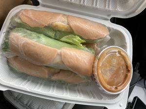 2. Salad rolls with V-ham and tofu at Nam Vegan Express in Burnaby