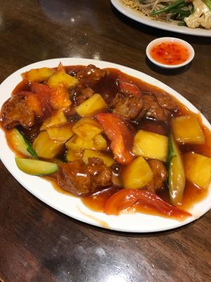Sweet and sour vegan chicken at Nam Vegan Express in Burnaby