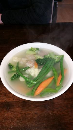 Won ton soup at Nam Vegan Express in Burnaby