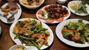 Random dishes at Nam Vegan Express in Burnaby