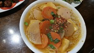 Spicy soup at Nam Vegan Express in Burnaby