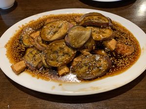 Eggplant tofu at Nam Vegan Express in Burnaby