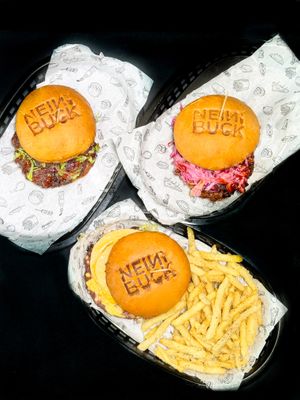 Burgers and Fries at Nein Buck in Playa Del Carmen