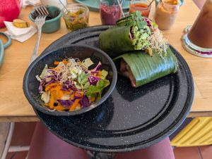 Reggae Burrito at Selva Taqueria Plantbased in Cabo San Lucas