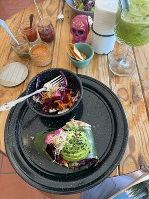 Reggae Super Burro  at Selva Taqueria Plantbased in Cabo San Lucas