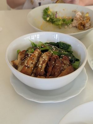 Duck noodles at Loving Hut - Saraburi in Sara Buri
