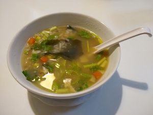 Rice soup at Loving Hut - Saraburi in Sara Buri