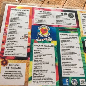 menu at Puerto Pirata in Puerto Viejo De Talamanca
