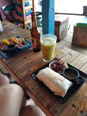 Burrito and a smoothie   at Puerto Pirata in Puerto Viejo De Talamanca