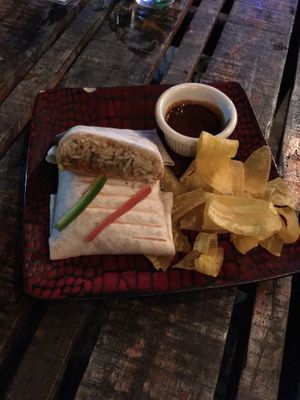 „epico“ burrito at Puerto Pirata in Puerto Viejo De Talamanca