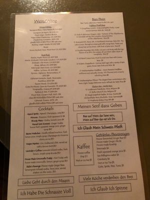 Drinks menu  at The Slide Inn in Portland